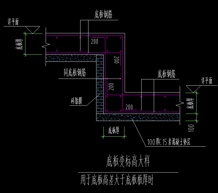 老师，请问一下，这种抗水板一下子降这么多标高，我在软件上杂处理呢