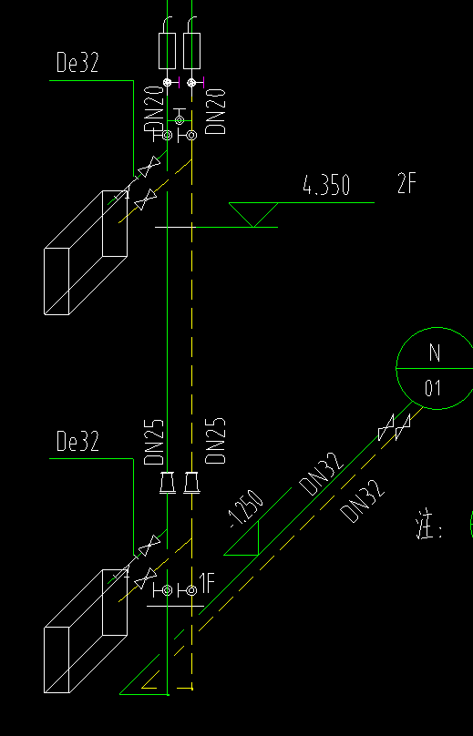 DN25和DN20的立管怎么算呀