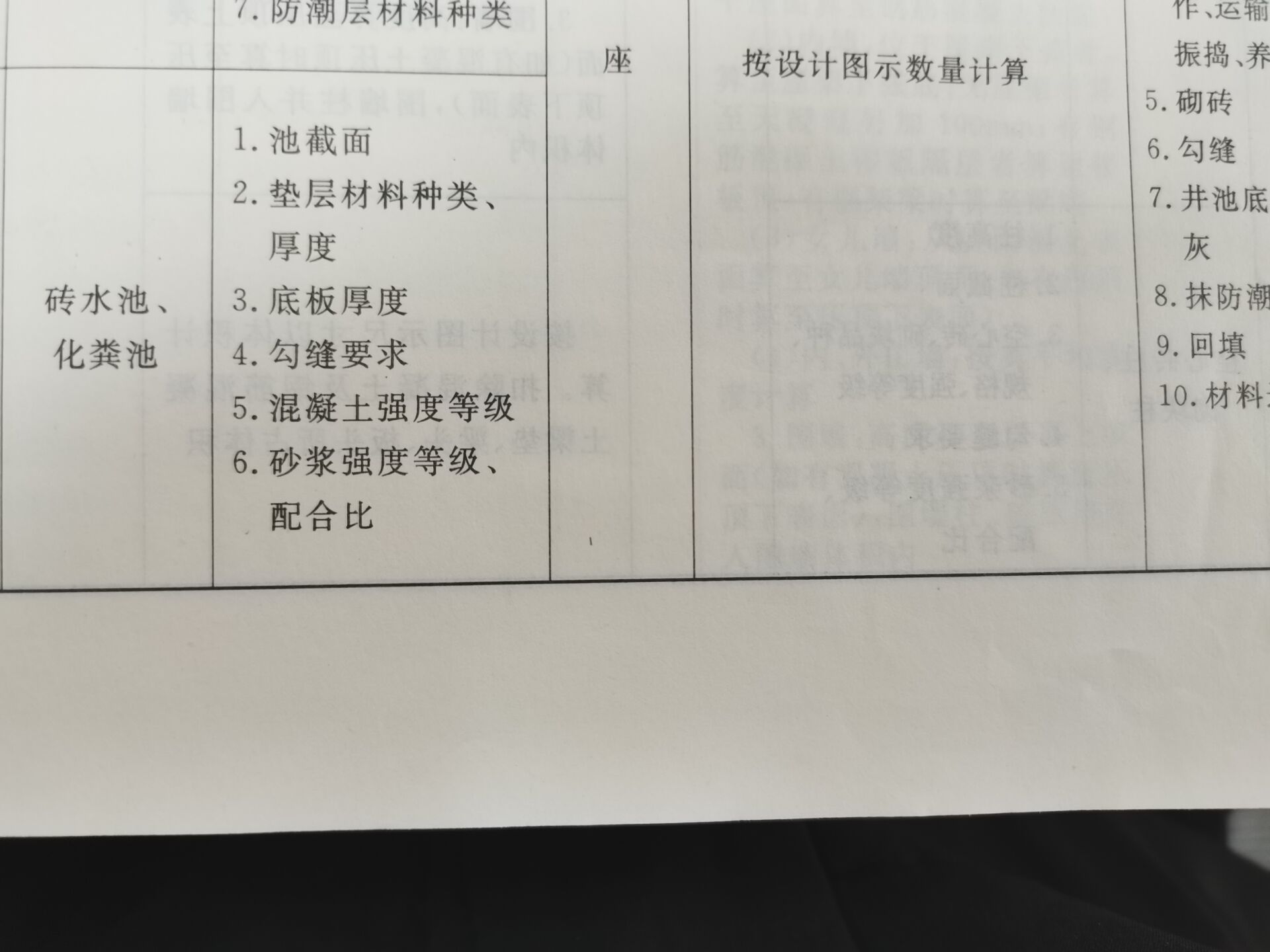 化粪池的清单编码是什么？