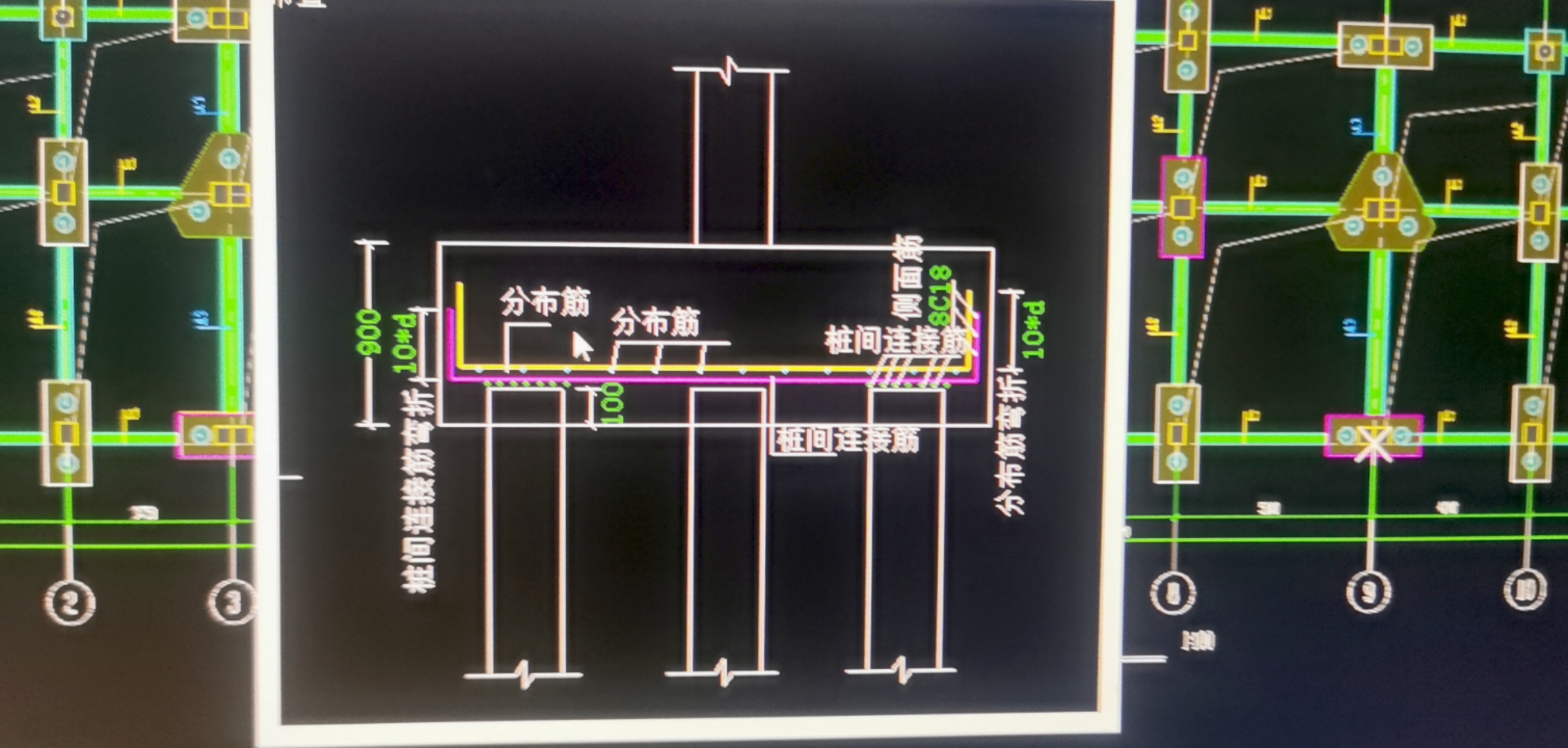 我想知道這三樁承臺的鋼筋怎么布置,？