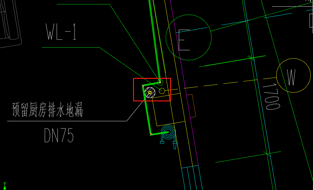 請(qǐng)問(wèn)老師 這個(gè)預(yù)留廚房排水地漏這跟立管最終要排到哪里去,？為什么沒(méi)有橫著連接總排水的管道