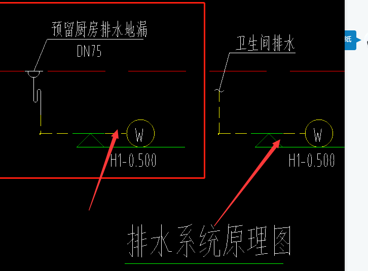 請(qǐng)問(wèn)老師 這個(gè)預(yù)留廚房排水地漏這跟立管最終要排到哪里去,？為什么沒(méi)有橫著連接總排水的管道