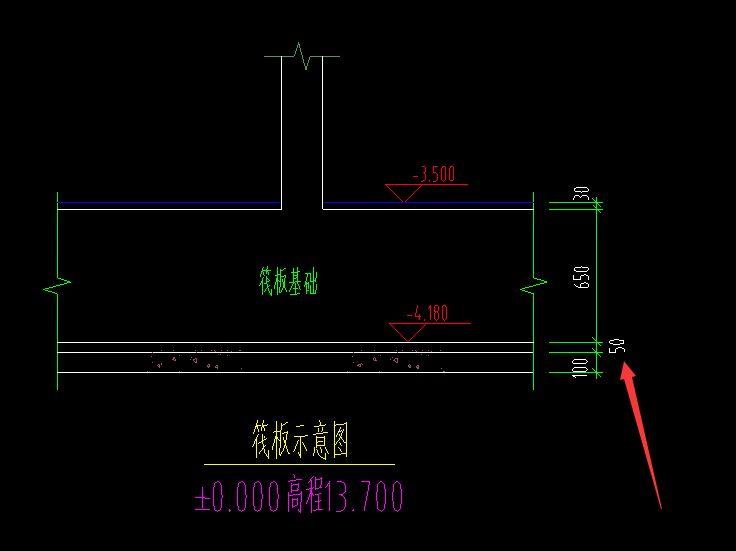 图纸中找不到这50mm是什么