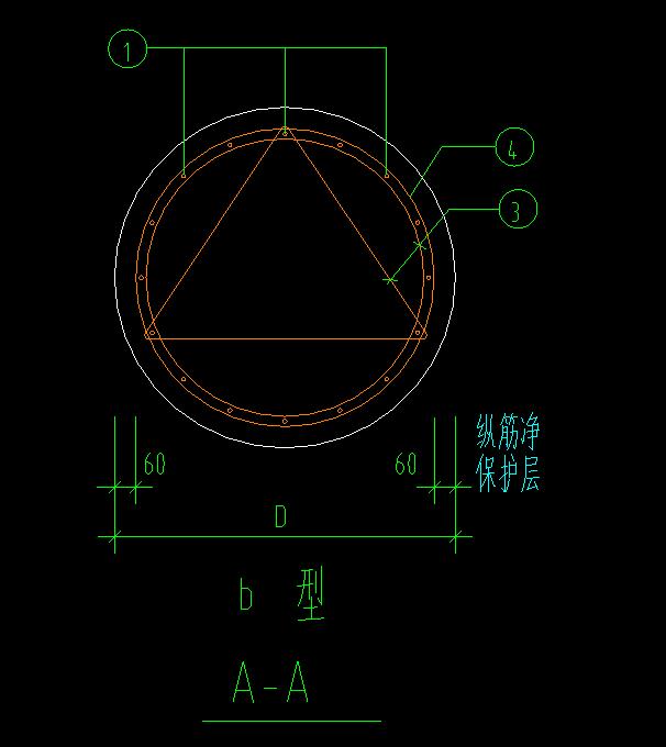 有哪位大神知道桩的加劲箍为三角形时怎么算他的钢筋量（图中的3为加劲箍），是不是有公式计算的？