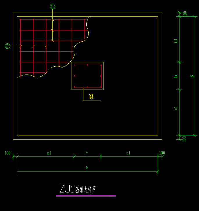 基礎層柱基是用什么畫丫