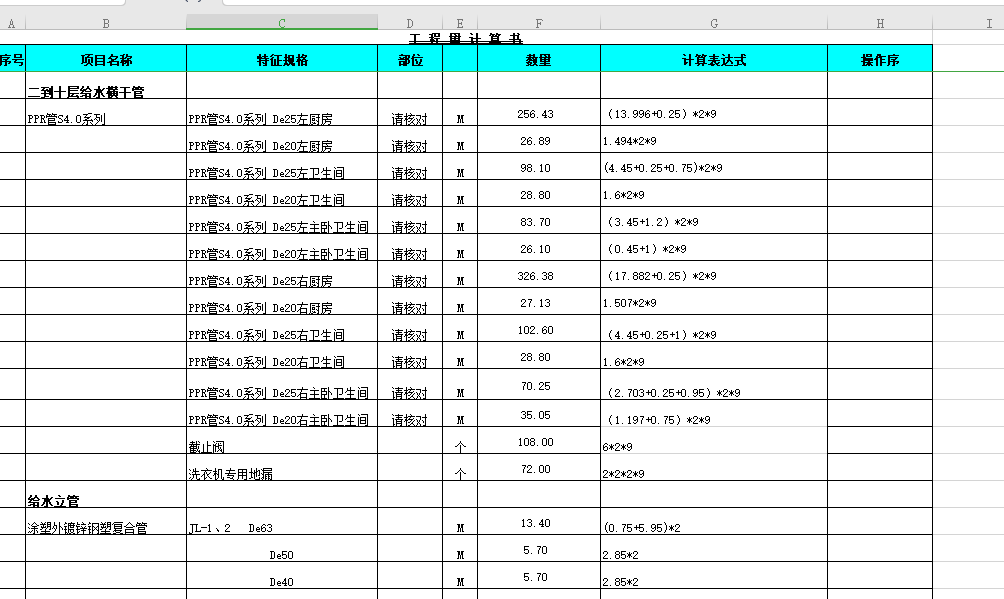 好比这张图纸，我要手算给排水,
不是要一项一项给他列出来吗?就是这个列不知道该怎么去列,该怎么列呢老师？老师，这是强意向学员，拜托拜托回答的详细一点