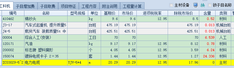 老师  请问 主材的含量可以修改吗？这里主材的含量为0    对吗？