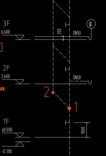 老师，第1张截图是通气管是1F引上，是应该从1点开始计算还是2点开始计算
第2张截图是通气管引到了最上面，同样问题，是应该从1点开始计算还是2点开始计算
通气管和排水立管之间连接的斜短管怎么处理，是按管计算还是按H管件计算