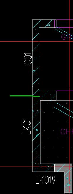 老师，我想问一下我现在在画人防墙
GQ1、LKQ1交界处应该怎么画

两道墙都应该画到中间点吗
