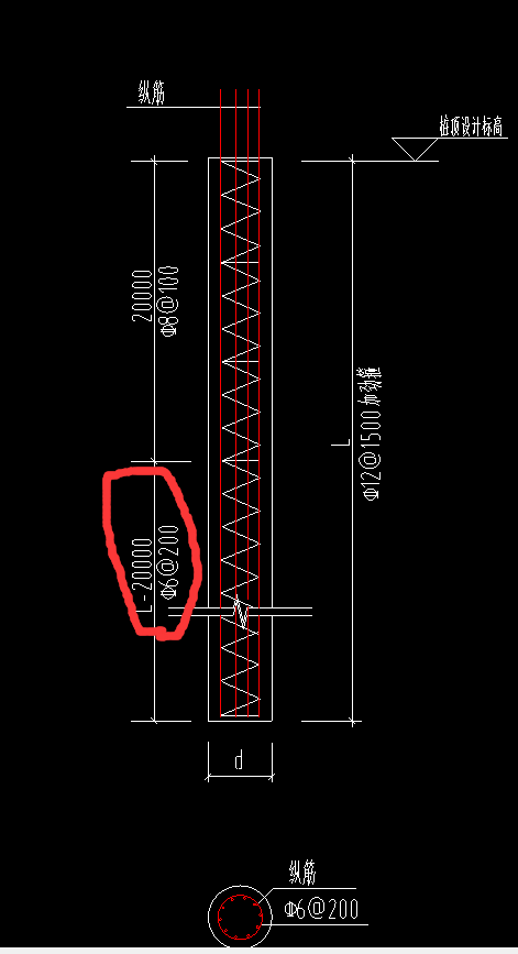 筏板基础
我在算量
算长螺旋钻孔的工程量
第一个问题就是钢筋笼的纵筋表格是六根，我在大样图数有十根
第二个问题就是持力层，地勘报告里面，地下13米左右就到持力层，然而有效桩长是25米，（表格备注有效桩长以进入持力层1m为准）
第三个问题就是图里标记的那个里L-20000什么意思