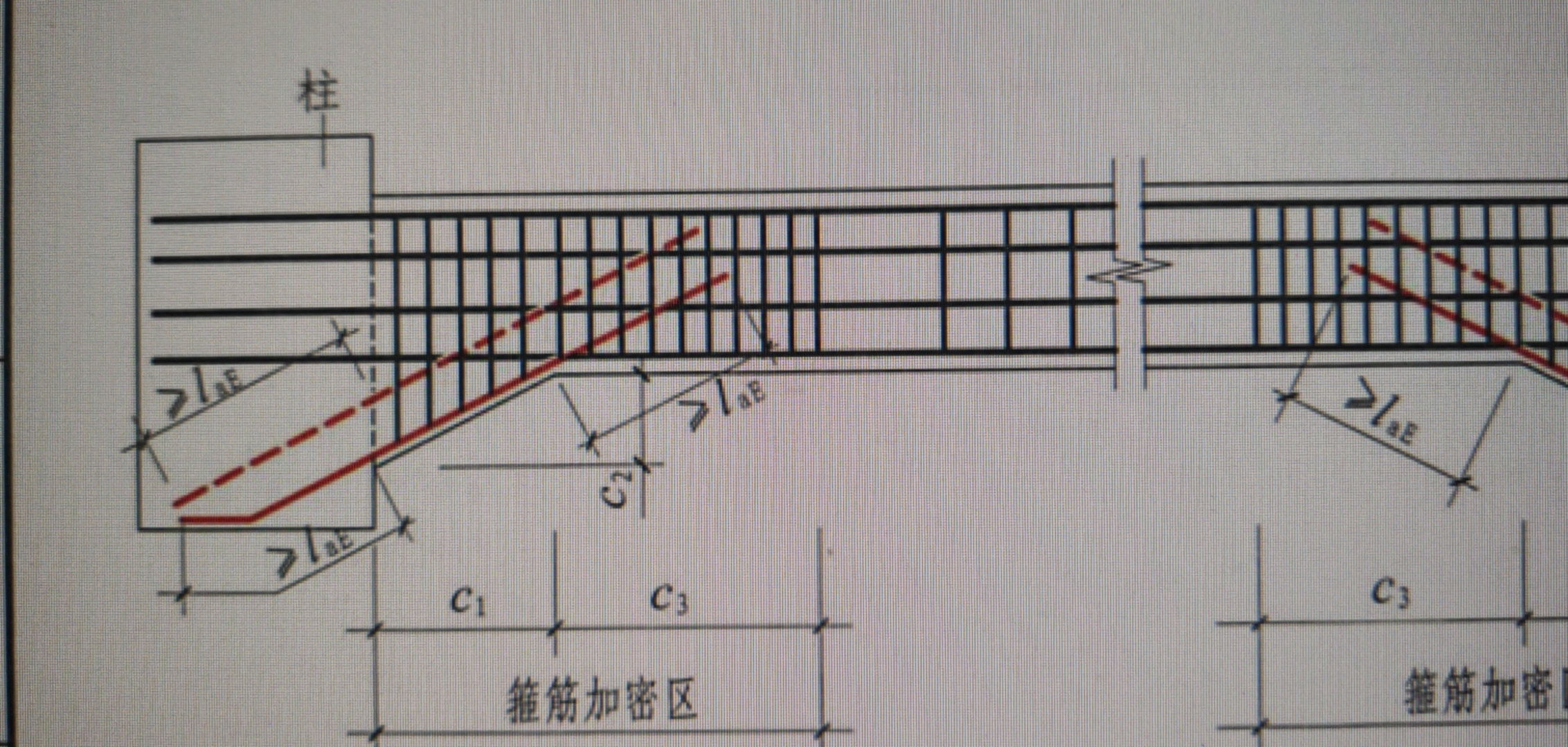 这个c3是不是伸入梁后的箍筋加密区啊，大佬们

