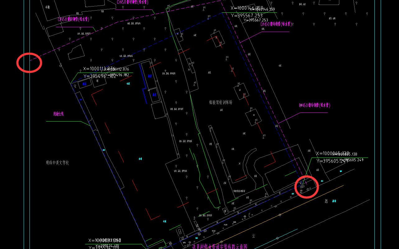 因管道在项目用地红线范围内，为确保工程正常施工，须将此管道从用地范围内移出。（将原管道废除，沿红线外围重新安装一条新管道）,安装供水管道（DN50），请问新安装的供水管道（DN50）的长度跟原管道的长度怎么计算